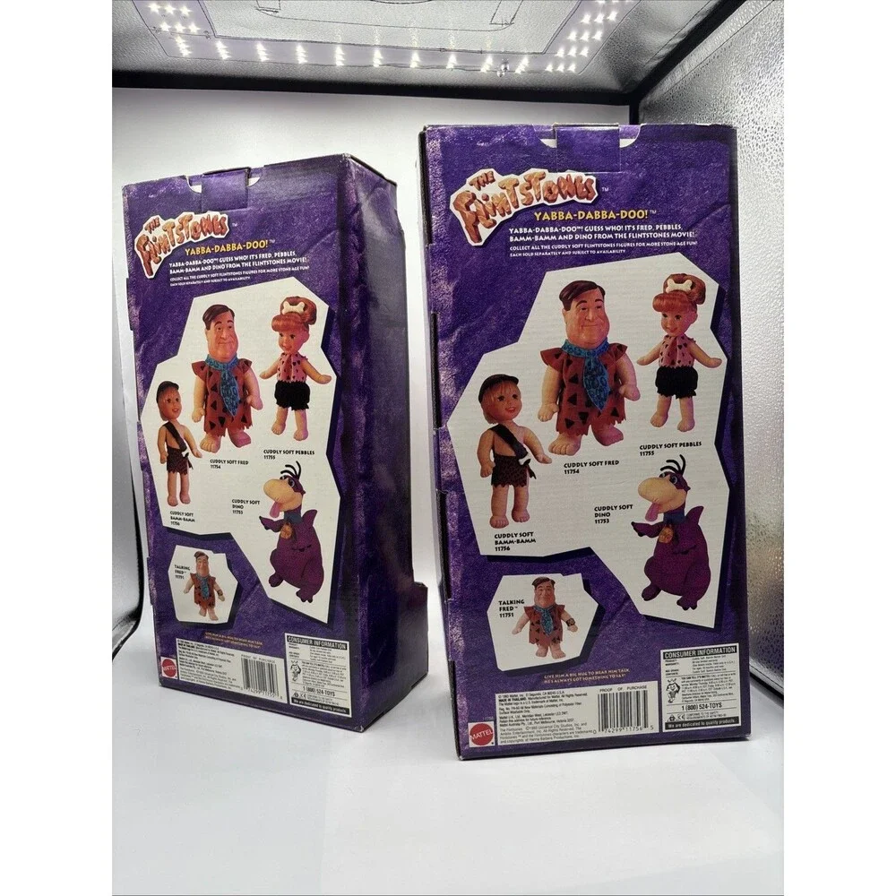 Vtg Bamm Bamm & Pebbles Dolls 1993The Flintstones Movie 12” Stuffed Movie New